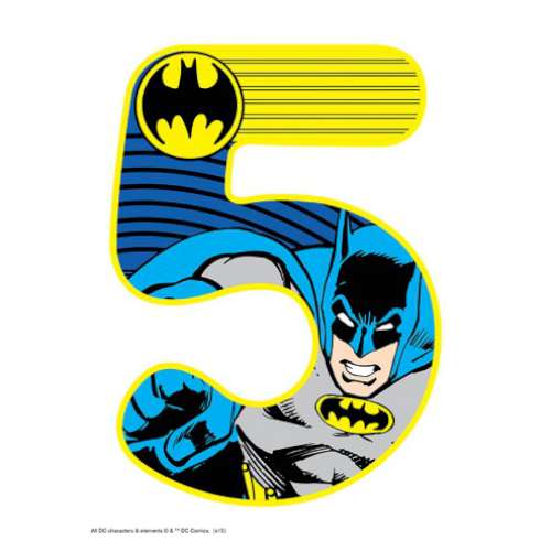 Batman Number 5 Edible Icing Image - Click Image to Close